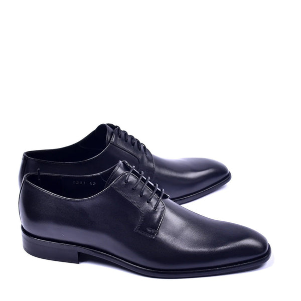 Corrente C01501 6291 Men's Shoes Black Calf-Skin Leather Plain Toe Lace Up Derby Oxfords (CRT1318)-AmbrogioShoes