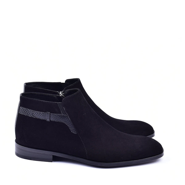 Corrente C2041 5361 Men's Shoes Black Calf-Skin Leather Zipper Boots (CRT1358)-AmbrogioShoes