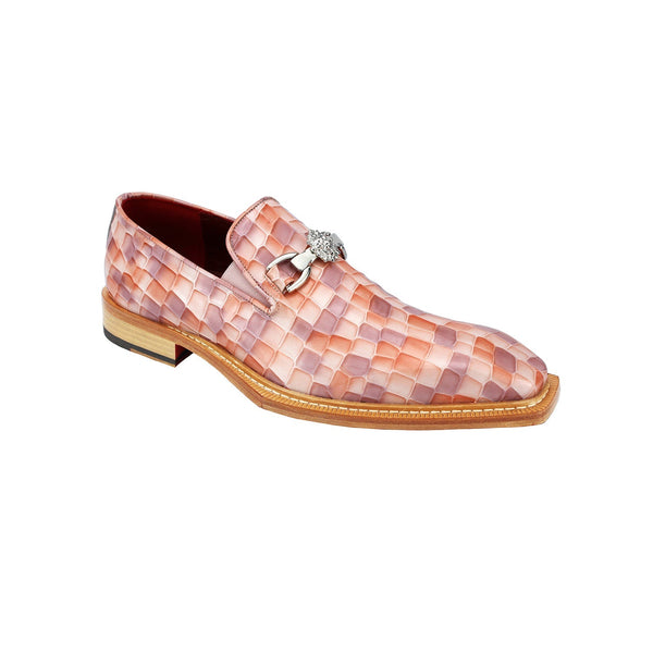 Emilio Franco Narcisco Men's Shoes Pink Crocodile Print / Patent Leather Loafers (EFC1092)-AmbrogioShoes