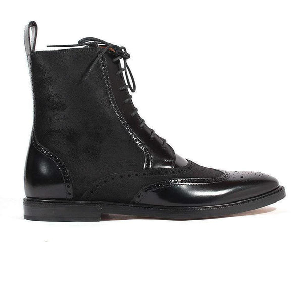 Gucci Mens Shoes Black Leather and Suede Boots (GGM1519)-AmbrogioShoes