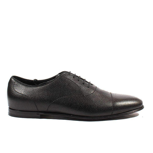 Gucci Men's Shoes Black Pebbled Leather Oxfords (GGM1542)-AmbrogioShoes