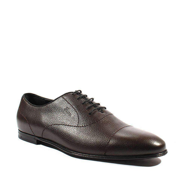 Gucci Men's Shoes Brown Pebbled Leather Oxfords (GGM1542A)-AmbrogioShoes