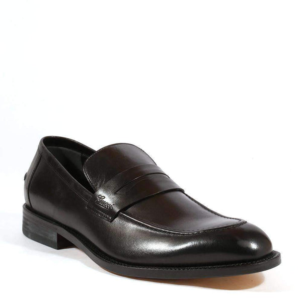 Gucci Men's Shoes Smooth Black Leather Classic Penny Loafers 257824 (GGM1541)-AmbrogioShoes