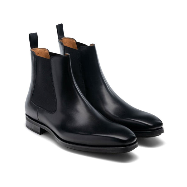 Magnanni 21139 Riley Men's Shoes Black Calf-Skin Leather Chelsea Boots (MAG1063)-AmbrogioShoes
