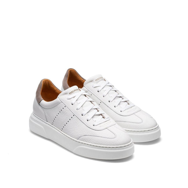 Magnanni 22444 Reina-II Cognac Men's Shoes White / Crosta Tierra Calf-Skin Leather Sneakers (MAG1026)-AmbrogioShoes