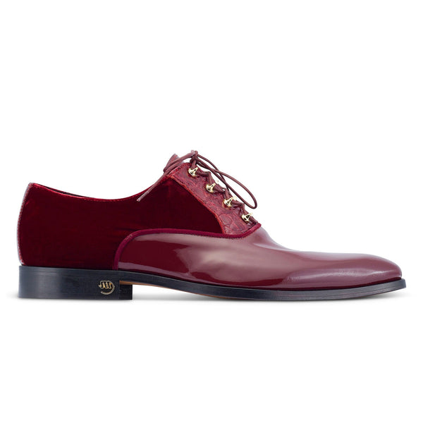 Mauri Tycoon 4993 Men's Shoes Ruby Red Alligator/ Velvet / Patent Leather Formal / Dress Oxfords (MA5475)-AmbrogioShoes