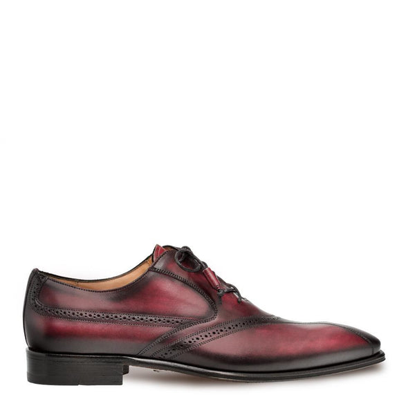 Mezlan Bertone Men's Shoes Burgundy Calf-Skin Leather Oxfords 9341 (MZ3116)-AmbrogioShoes