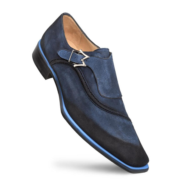 Mezlan 9919 S109 Men's Shoes Blue Suede Leather Monk-Strap Loafers (MZ3343)-AmbrogioShoes