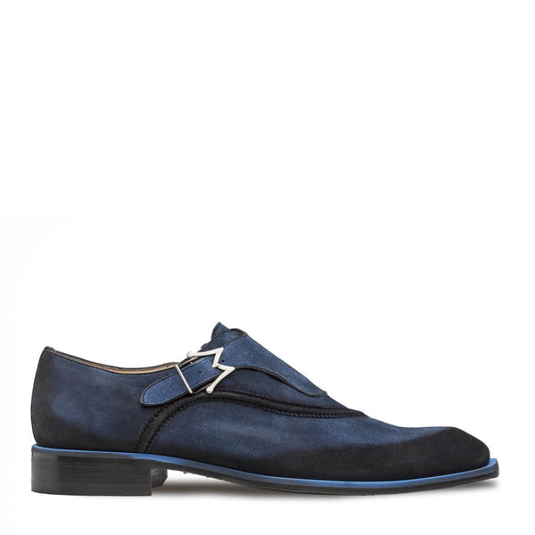 Mezlan 9919 S109 Men's Shoes Blue Suede Leather Monk-Strap Loafers (MZ3343)-AmbrogioShoes