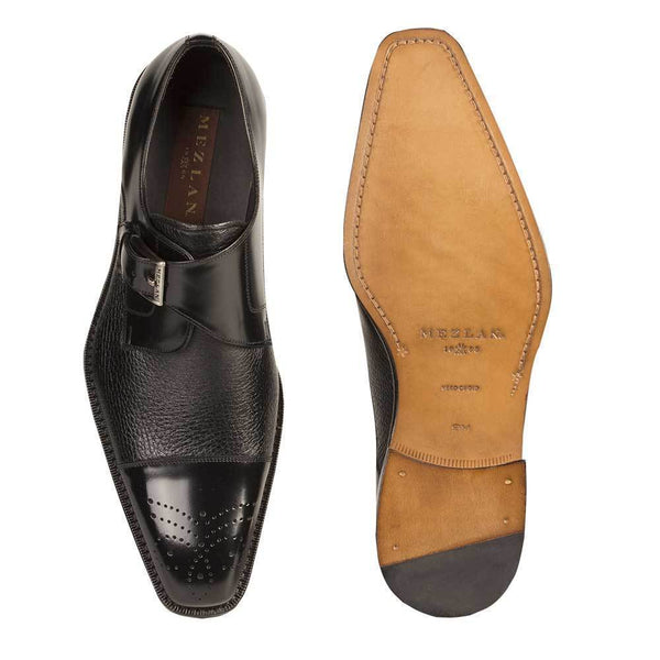 Mezlan Phoenix Men's Shoes Phoenix Calfskin & Deerskin Monk Strap Loafers (MZ2032)-AmbrogioShoes