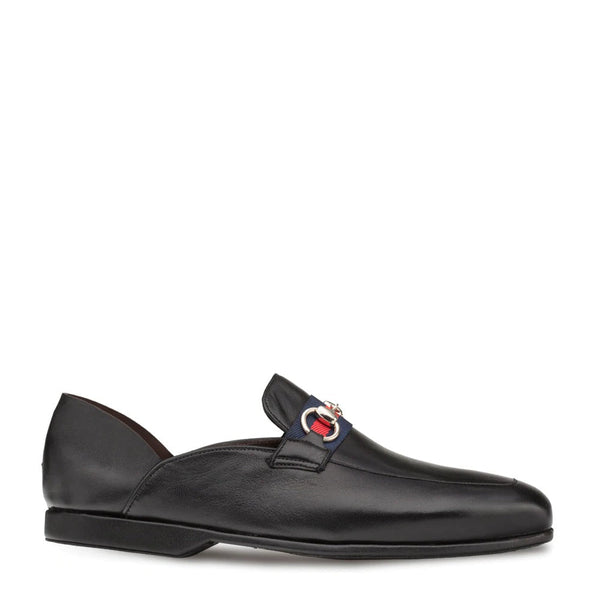 Mezlan R20252 Men's Shoes Black Calf-Skin Leather Collapsible-Heels Slipper Sandals (MZ3467)-AmbrogioShoes