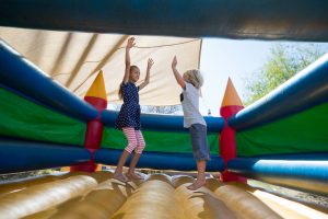 bounce house with children