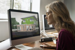 woman looking at website