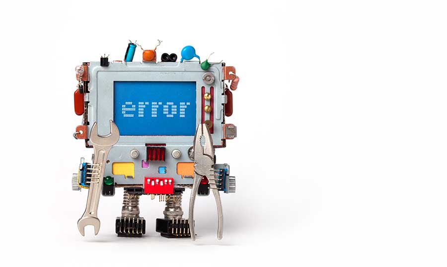 Robot displaying an error message