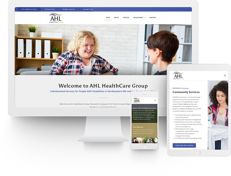 AHL Healthcare responsive website design